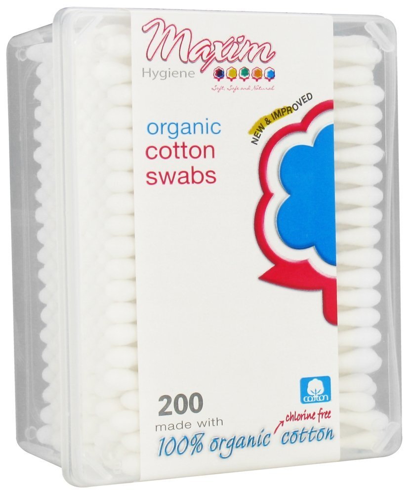 Maxim Hygiene Products Organic Cotton Swabs 200 ea (Pack of 6)
