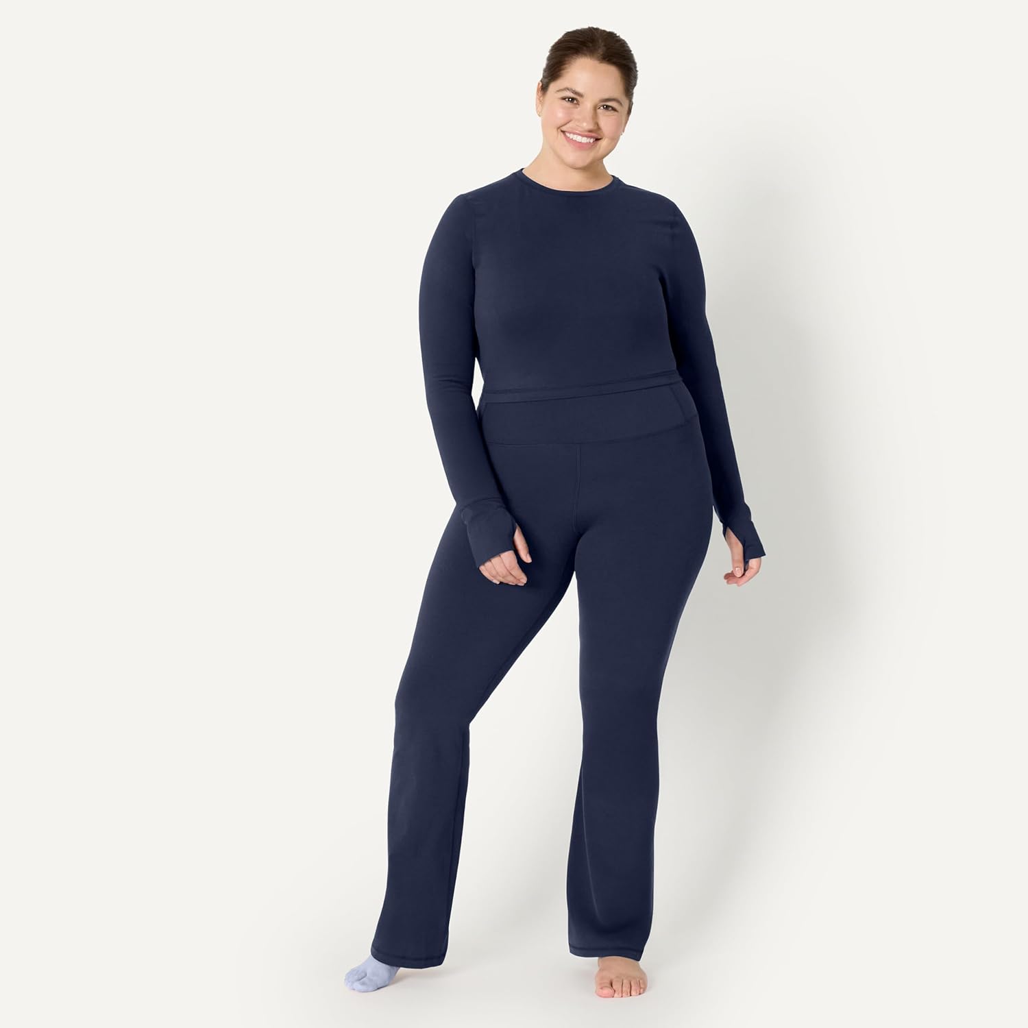 Amazon Essentials Womens Active FormFlex Buttery Soft Long Sleeve Slim Fit Crop Layering Workout Top - Image 8