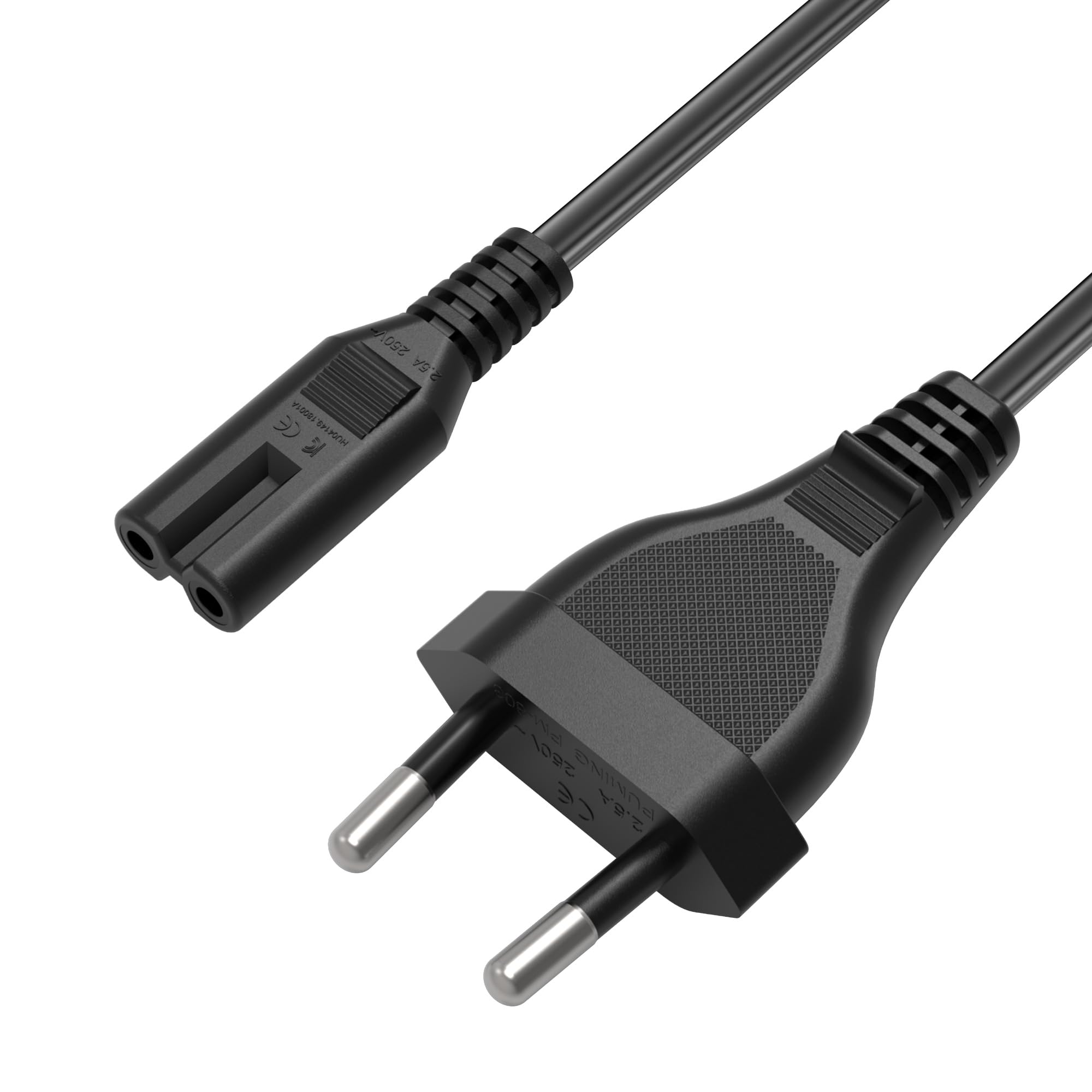 2-biegunowy kabel zasilający do JBL Partybox 110 310 710 Speaker, uniwersalny mały kabel do urządzeń TV PS3, PS4, PS5, One S/X, AC Power Cord, kabel zasilający, kompatybilny z bezprzewodowymi