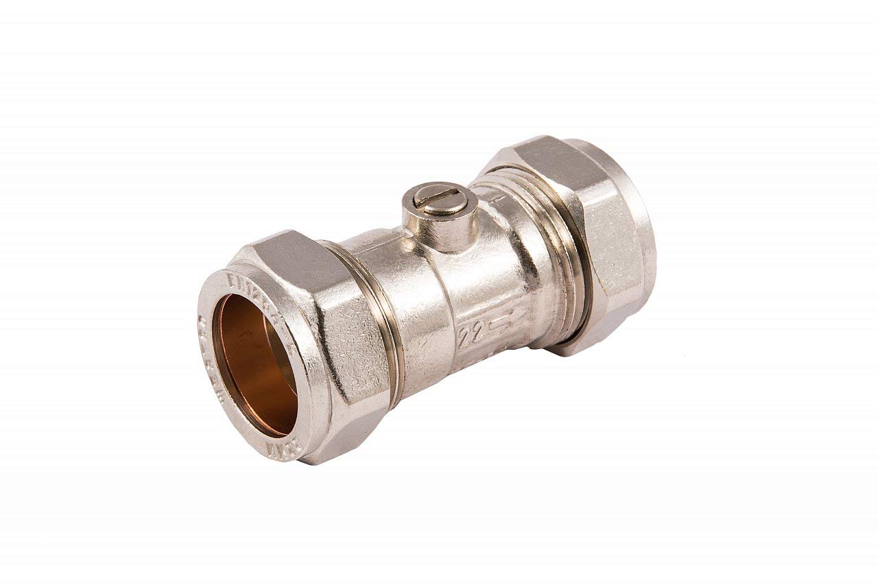 COMAP 24004 22mm Isolating Valve Chrome Compression - Plumbing Fitting