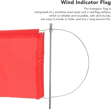 Uxsiya Wind Indicator Flag Marine Mast Flag Stainless Steel Wind Lightweight Prevention for Yacht (140x120mm / 5.51x4.72 in)