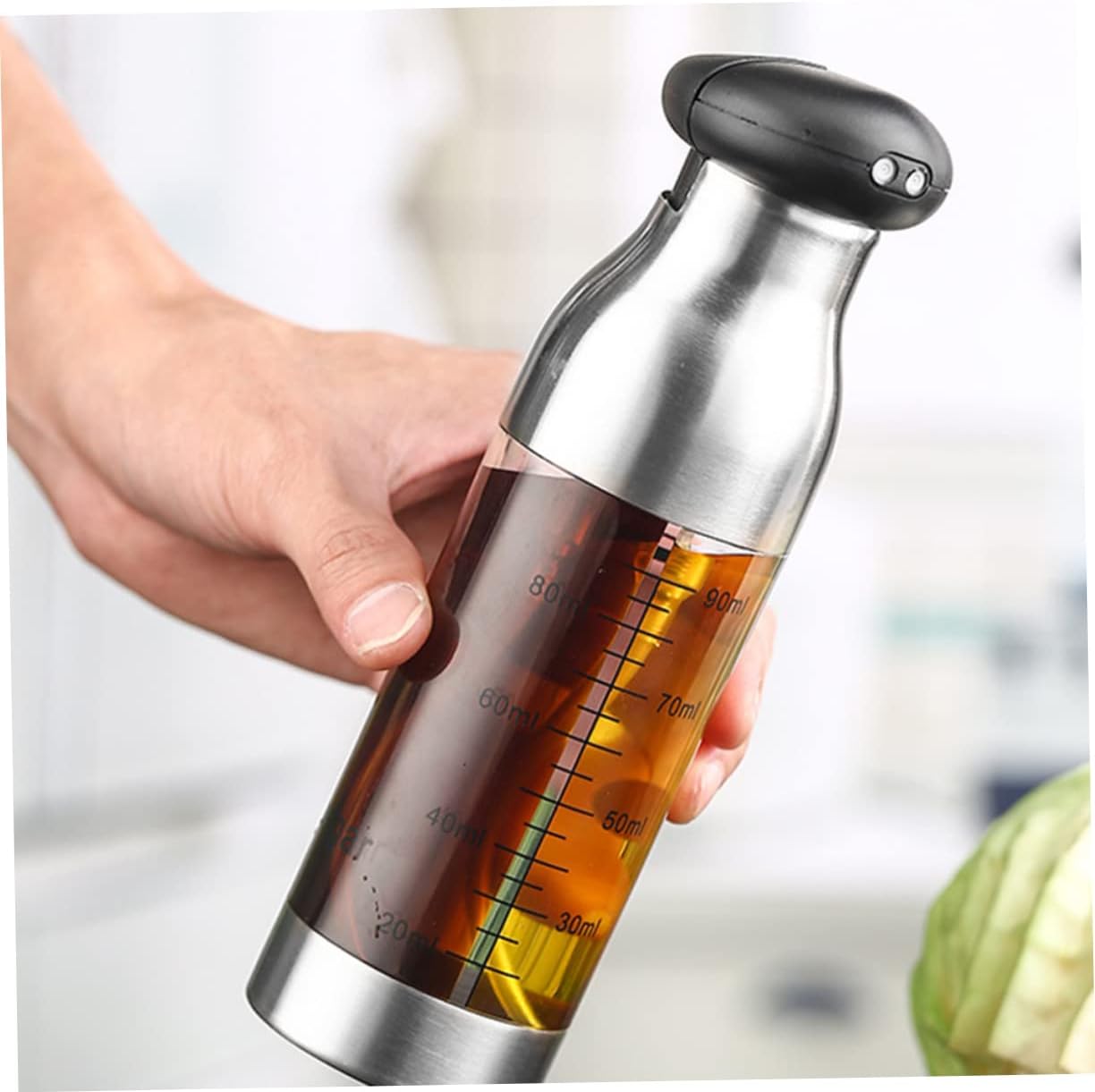 KICHOUSE Stainless Steel Kitchen Oil Spray Bottle Cooking Oil Dispenser Non- Bbq Spray Bottle Easy Use