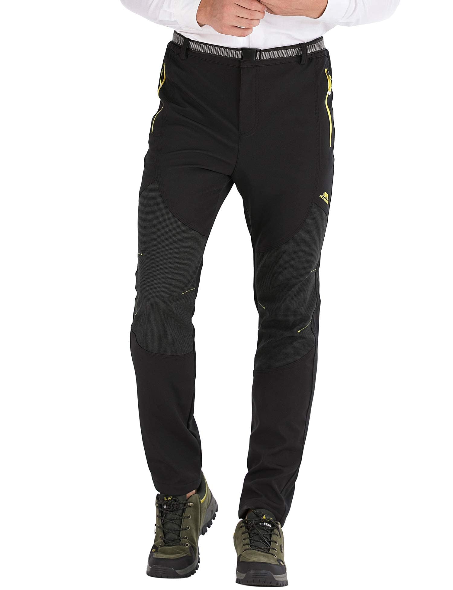 BenBoy Pantaloni Trekking Uomo Invernali Impermeabile Pantaloni da Sci Neve Arrampicata Escursionismo Caldo Pantaloni Softshell Outdoor