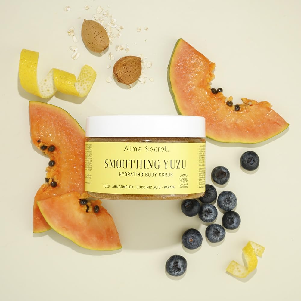 Yuzu Body Scrub with Aha, Body Scrub with Papaya Enzymes and Succinic Acid - Image 2