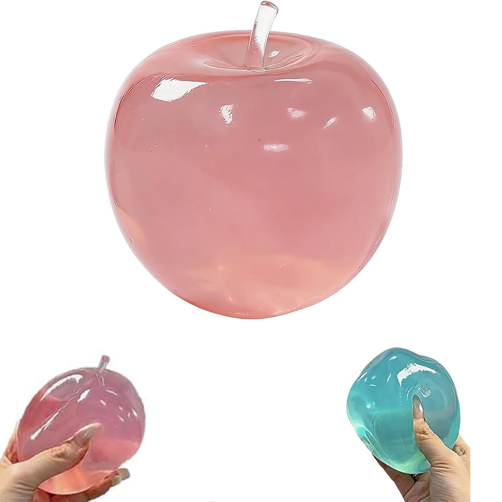 Apple/Coconut Oil Stress Ball, 2026 New Soft Fruit Squishy Coconut Squeeze Stress Shapeable Ball, Non-Sticky Slow Rising Squeeze Balls, Portable Desk Squishies for Relaxation and Focus (Pink) — image 1