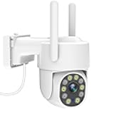 4K Outdoor Security Camera, 8MP 2.4G/5G WiFi &Wired Cameras for Home Security, 360° View Pan Tilt IP Surveillance Camera with Human Detection, Auto Tracking,Two Way Talk, Full Color Night Vision