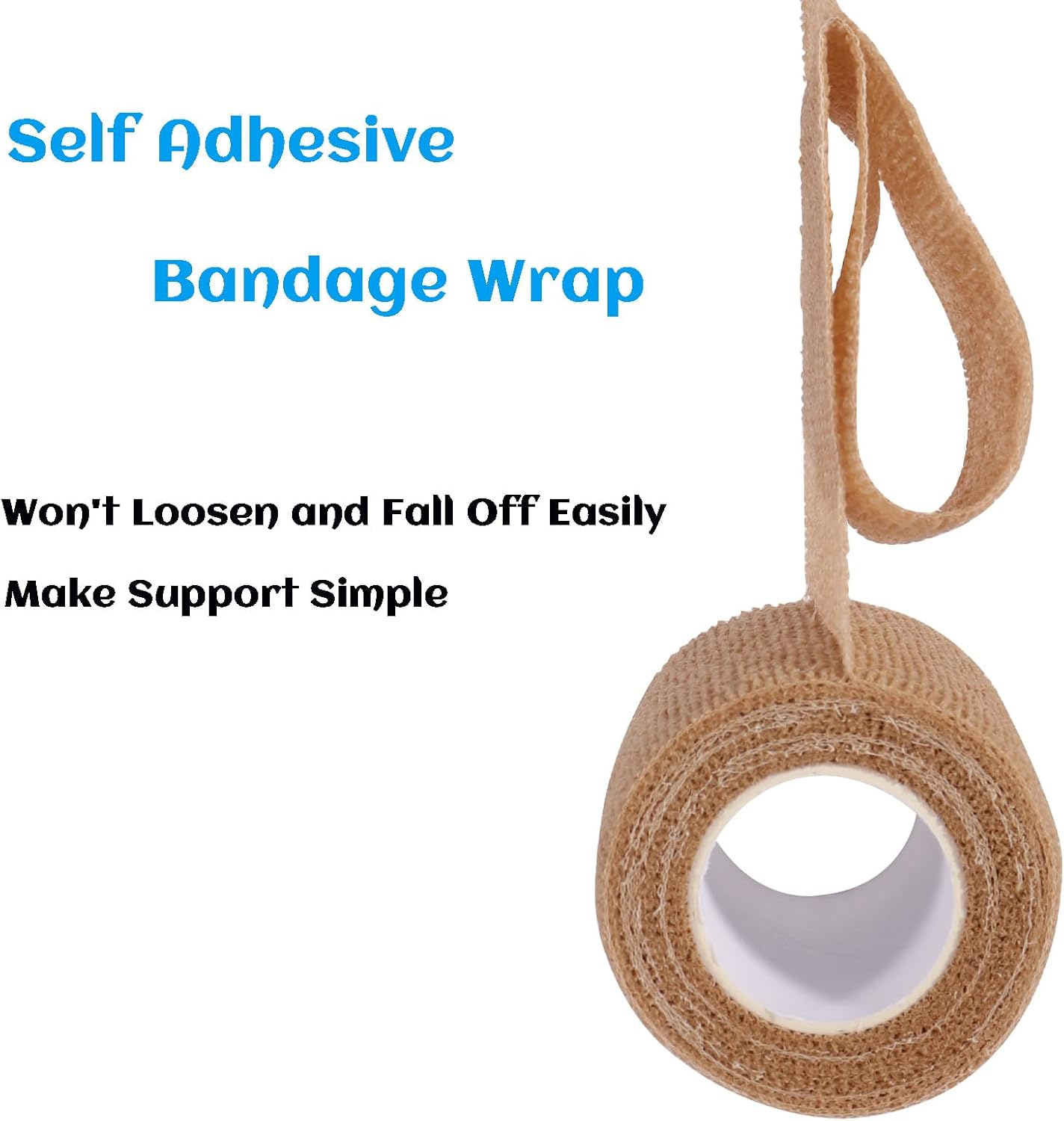 36 Rolls Elastic Self Adhesive Bandage Wrap 2 Inch, Breathable Non Woven Cohesive Bandage, Vet Wrap for Dogs, Ankle Sprains Swelling Medical First Aid Tape, Sports Athletic Tape Brown - Image 4