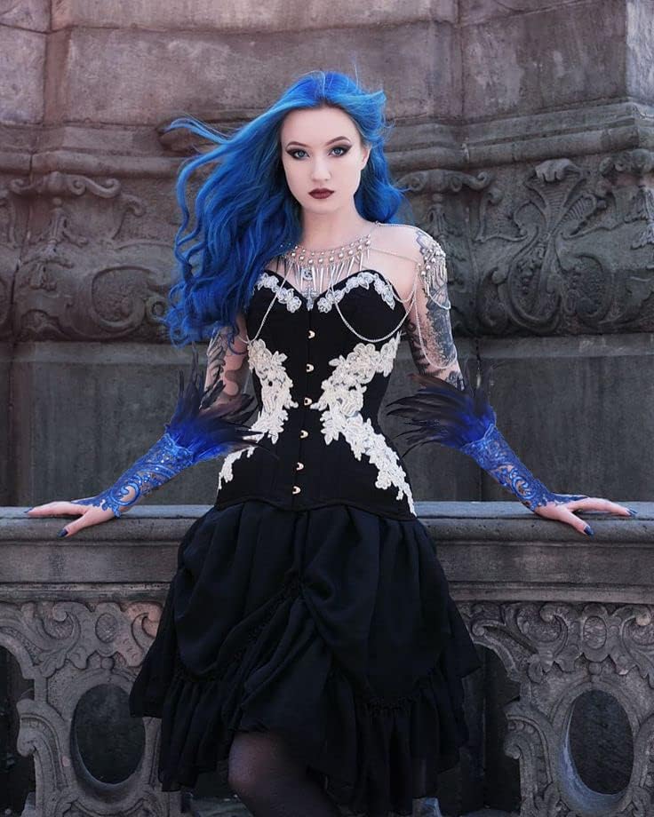 HOMELEX Women Black Lace Feather Gloves Witch Angel Costume Accessories Swan Wings Wrist Bands - Image 3