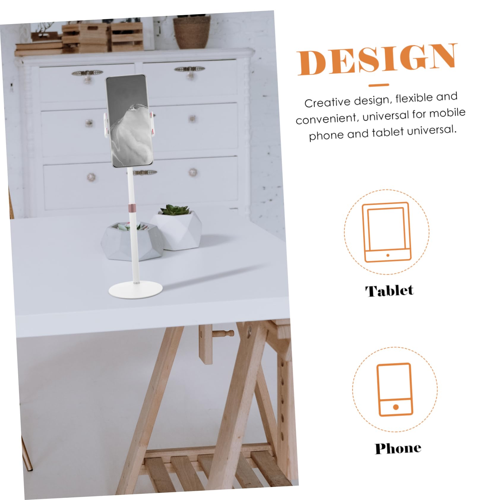 Homoyoyo Supporto da Scrivania Regolabile per Smartphone e Tablet in Lega di Alluminio e Abs, Design Creativo Stabilità Ottimale