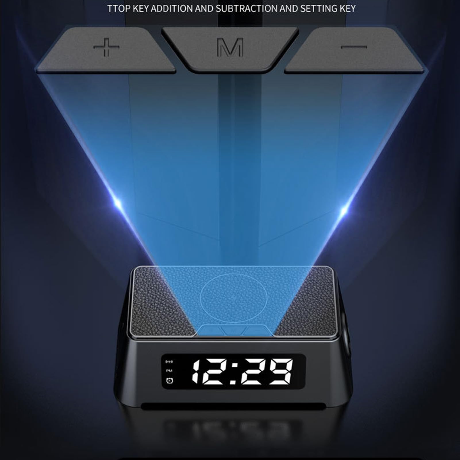 Cryfokt 6 in 1 Wireless Charging Station with Clock and Display | Supporta auricolari, ricarica smartwatch, display LED chiaro, design compatto, controlli di navigazione semplici