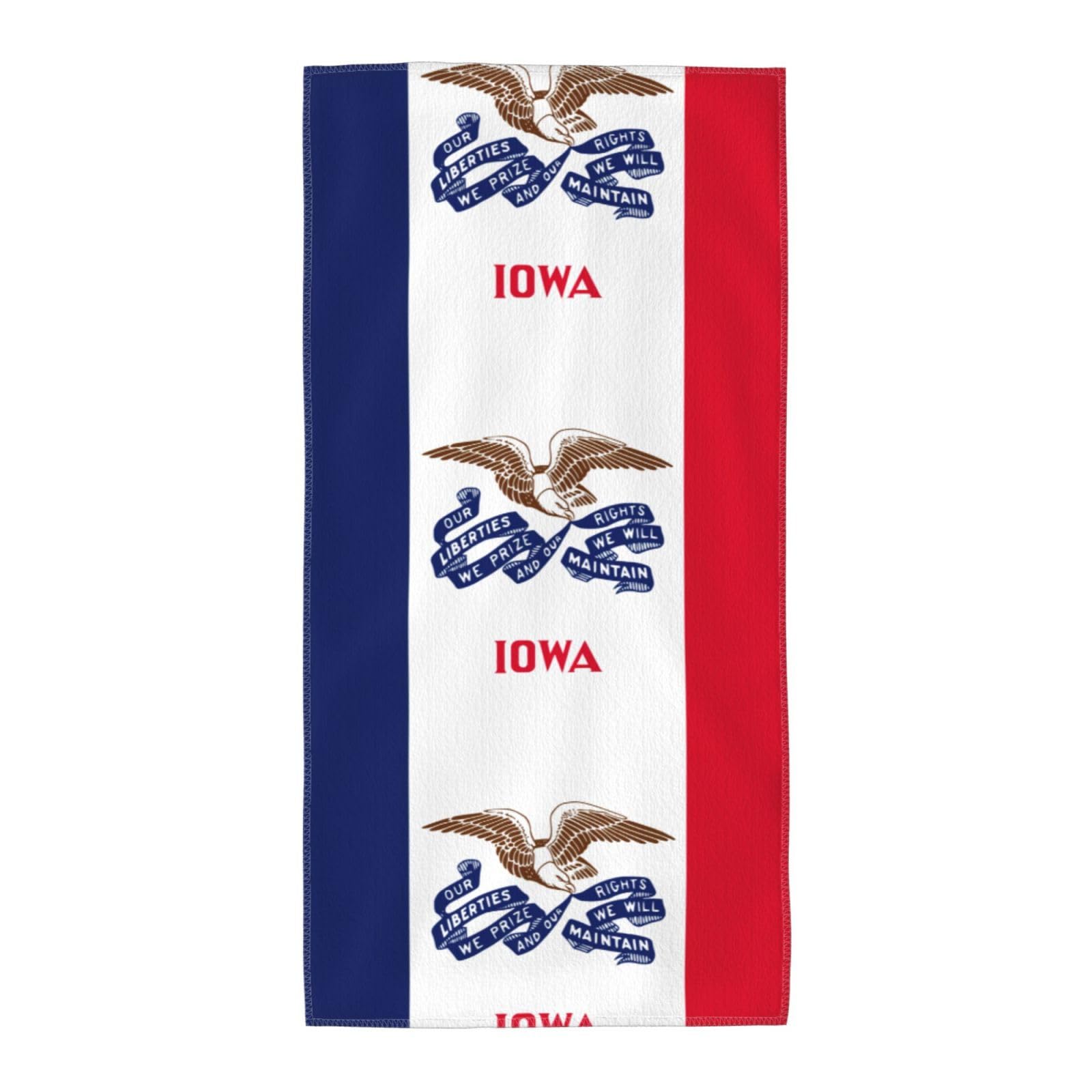 DIEzig Iowa State Flag Fashion Printed Long Bath Towel For Pool Side Seaside Holiday