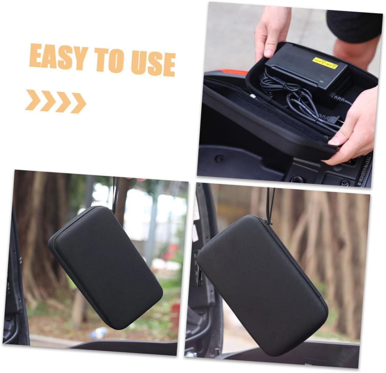 Milisten 4pcs Ev Charger Cable Bag Storage Case Bike Accessories Organizer Easy-clean Material