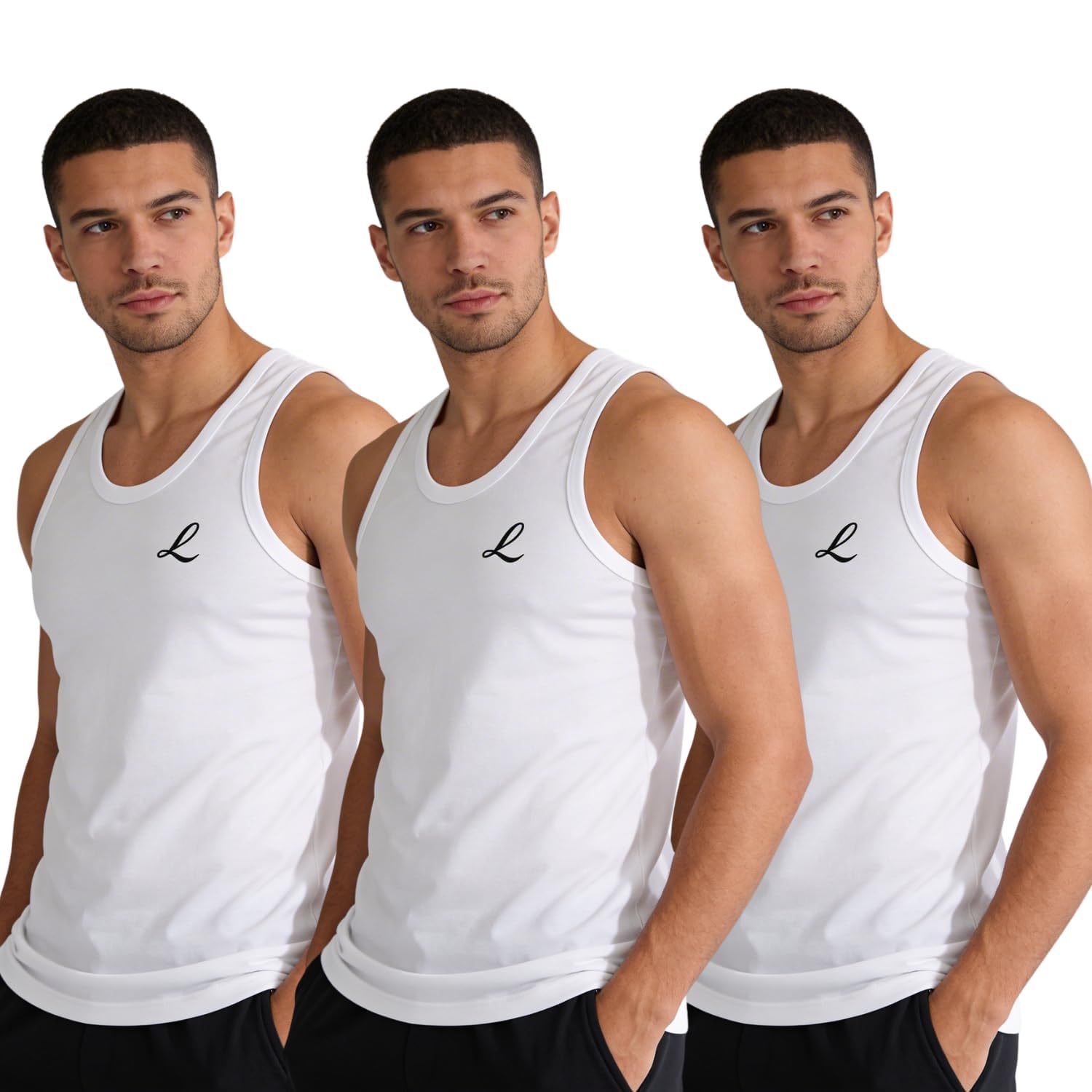lee miro Men’s Cotton Sleeveless Vest Round Neck | Slim Fit Innerwear with Extended Length for Easy Tuck | Soft & Breathable Everyday Inner Vest | White (Pack of 3)-picture-29