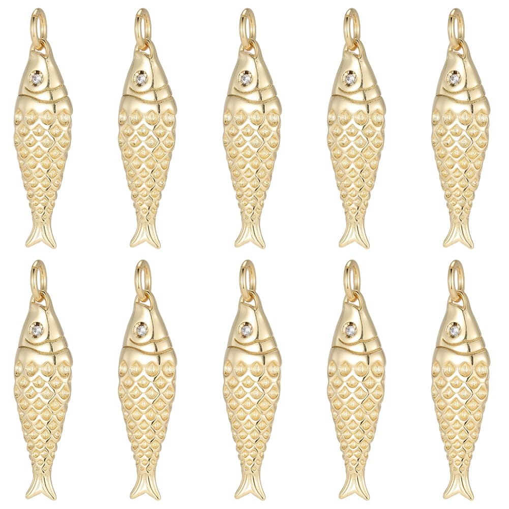 Breloque poisson or 18k SUNNYCLUE pour offrir un bijou fait main