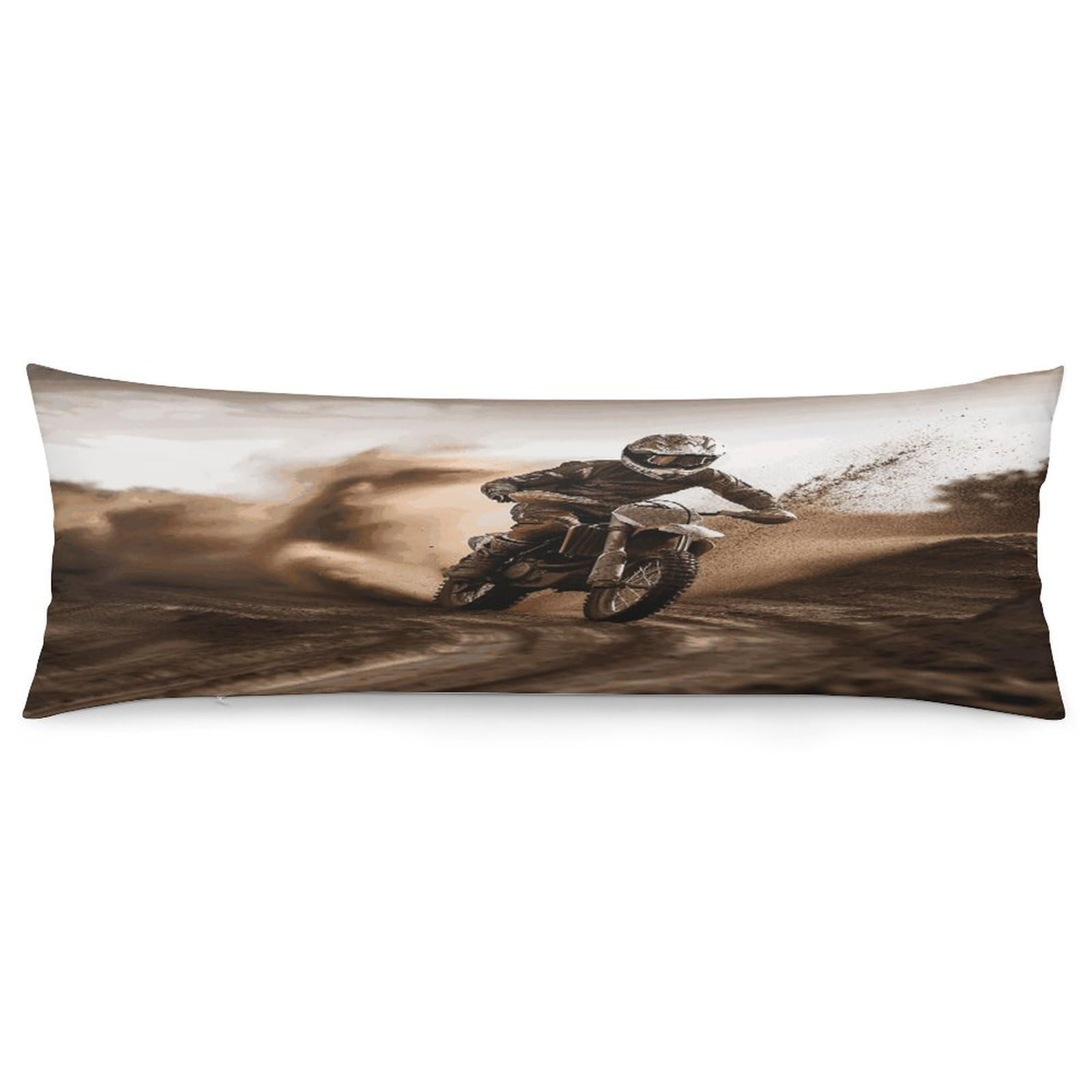 Motocross Body Pillow Cover Long Body Pillow Pillowcase with Hidden Zipper Ultra Soft Polyester Pillow Cases Breathable & Silky Long Pillows Case Cover 19x53 in