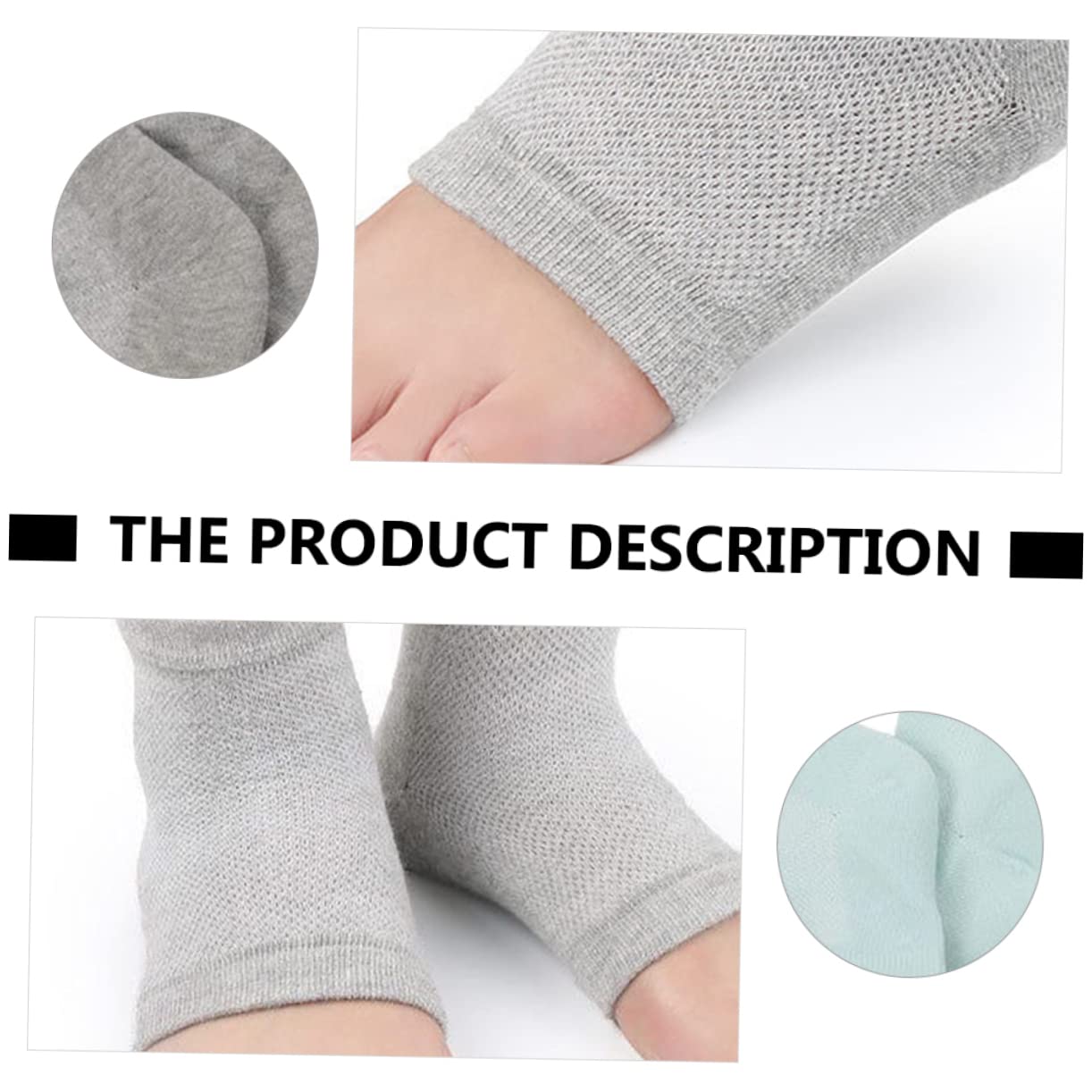 FOMIYES 4 Pair Gel Ankle Socks Anti-Cracking Heel Protectors Moisturizing Comfortable Fit Polyester Cotton Breathable Design Repair Dry Sk