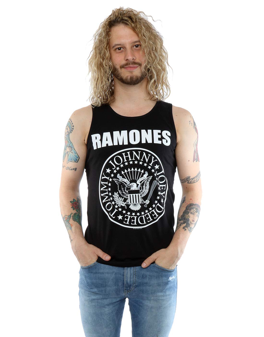 Ramones Men's Black Presidential Seal Vest Large