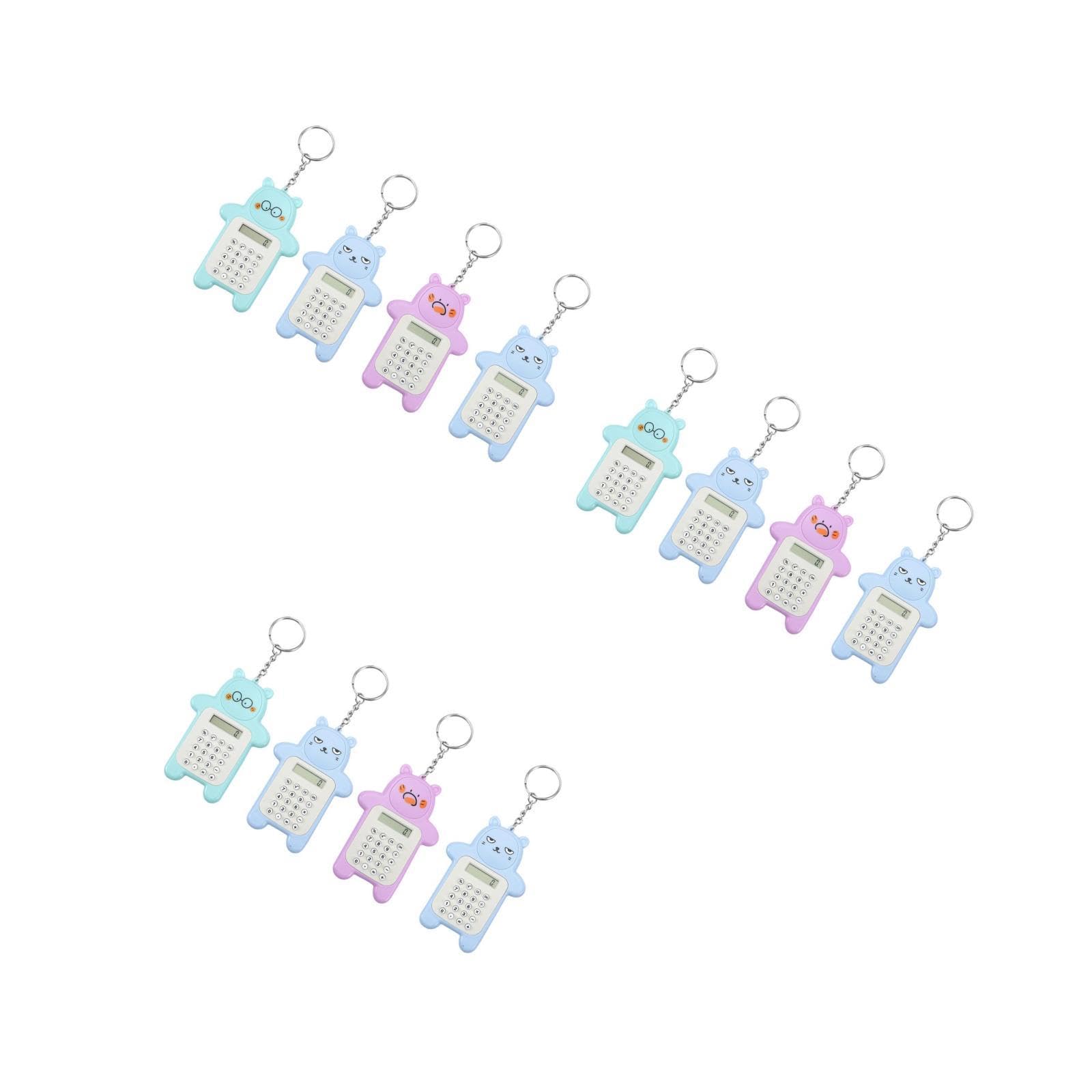 Angoily 12piezas Calculadora Mini Forma De Kawaii Calculadora De Bolsillo Portátil para Útil para Cálculos y Exámenes