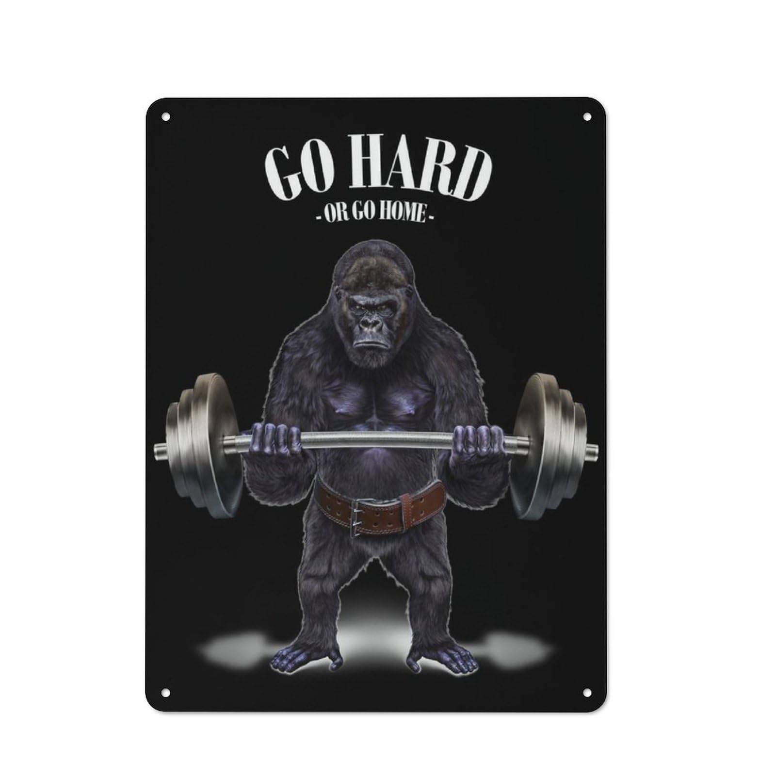 Junmoney Gorilla Weightlifting Tin Sign 40X30cm For Pub Or Café, Vintage Wall Decor, For Café Interior Fans, For Retro Home Interiors
