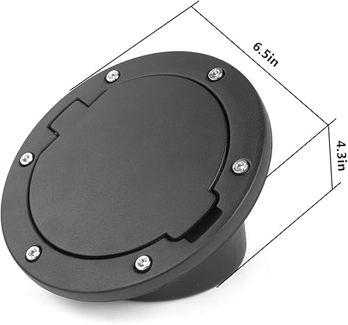 Miniatura 3 de JeCar Tapa de Combustible de Aluminio Cubierta de Puerta de Llenado para Jeep Wrangler 2007-2018 JK y Unlimited Accesorios (Negro)