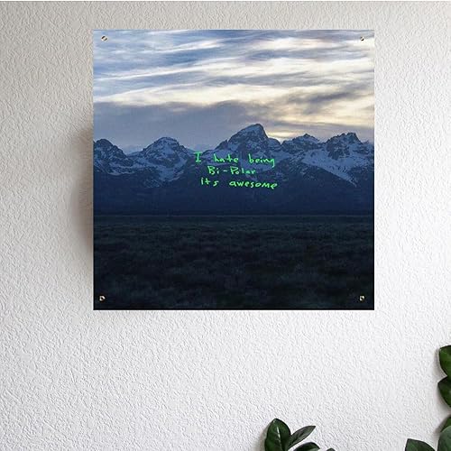 Miniatura 3 de DHAYAXI Kanye West Tapiz de álbum de música artística, tapiz de 4 x 4 pies, decoraciones colgantes para póster de arte, sala de estar, dormitorio
