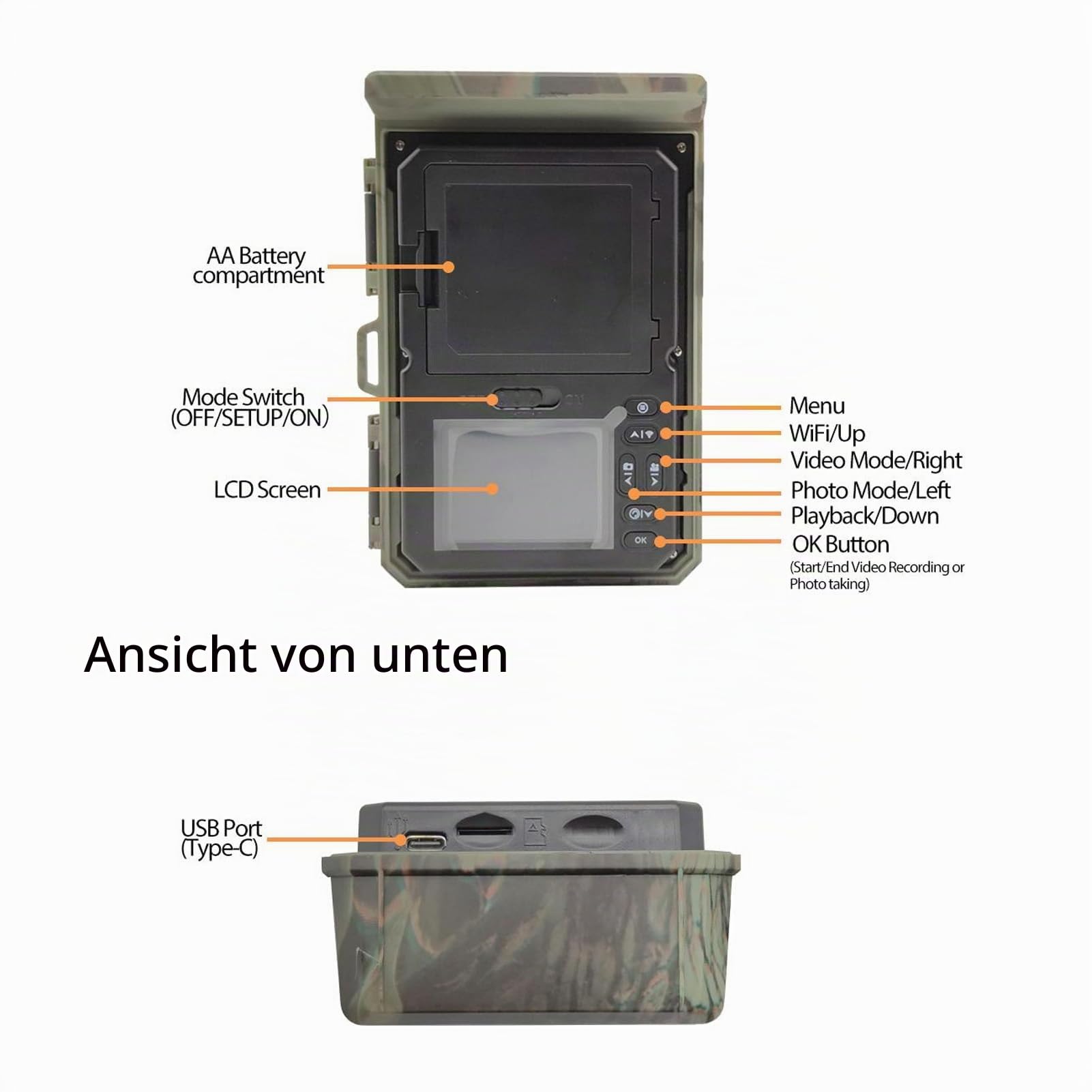 GOWENIC Solar Trail Kamera, 4K 50 MP HD Nachtsicht Sun Powered Solar Game Wildlife Jagd Trail Kameras, IP65 wasserdichte IR-Bewegungs Erkennungs Jagd Kamera, Schleifen für die Jagd