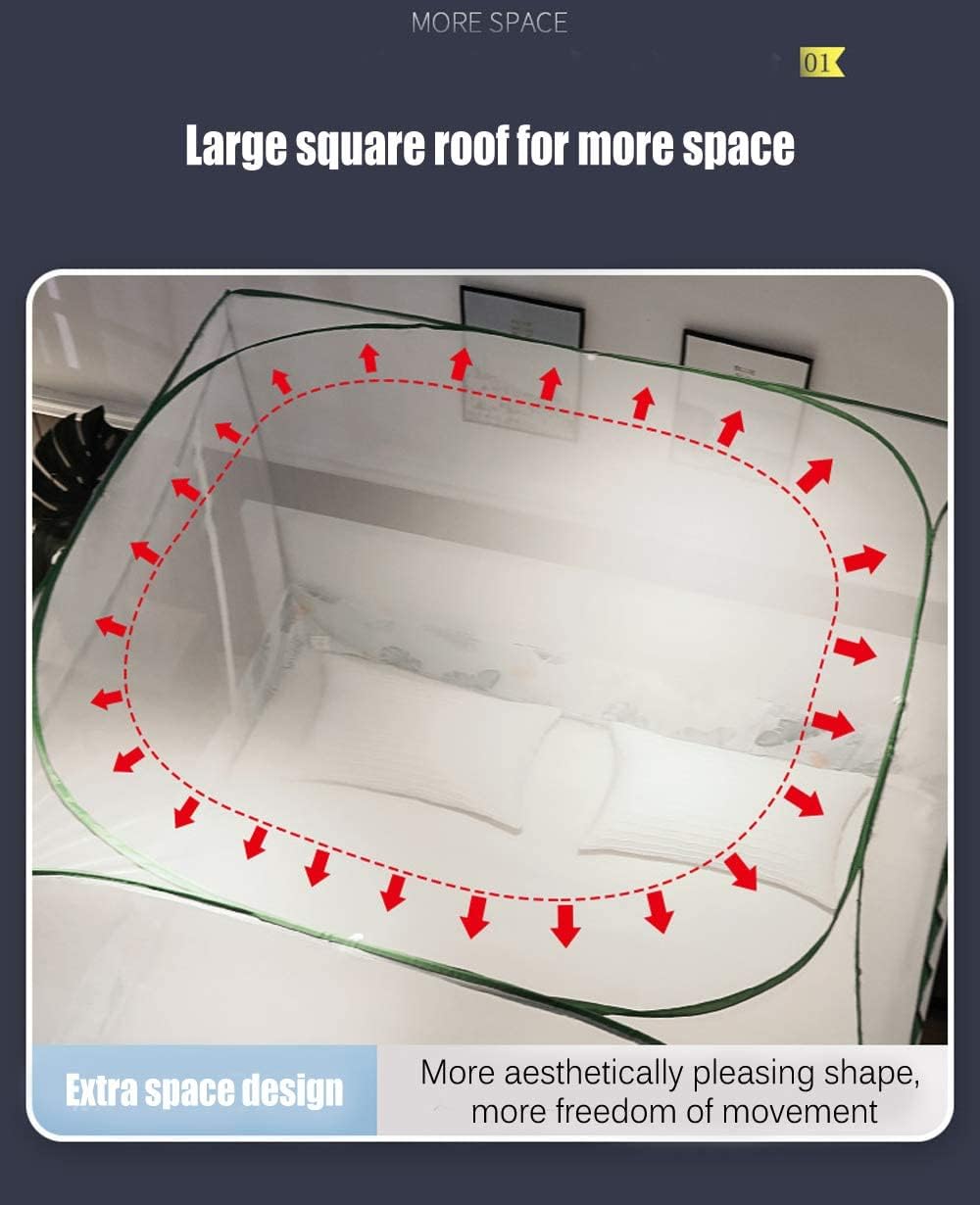 Foldable Pop Up Mosquito Net Bed Canopy Portable Travel for Single/Double Bed Camping Tent Netting (Color : 4, Size : 1.22m)