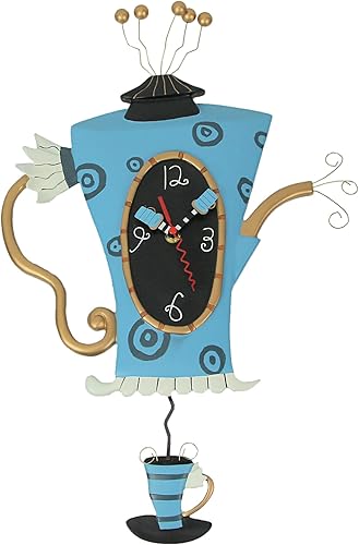 Allen Designs Cozy Time - Reloj de pared de péndulo decorativo de resina para decoración del hogar