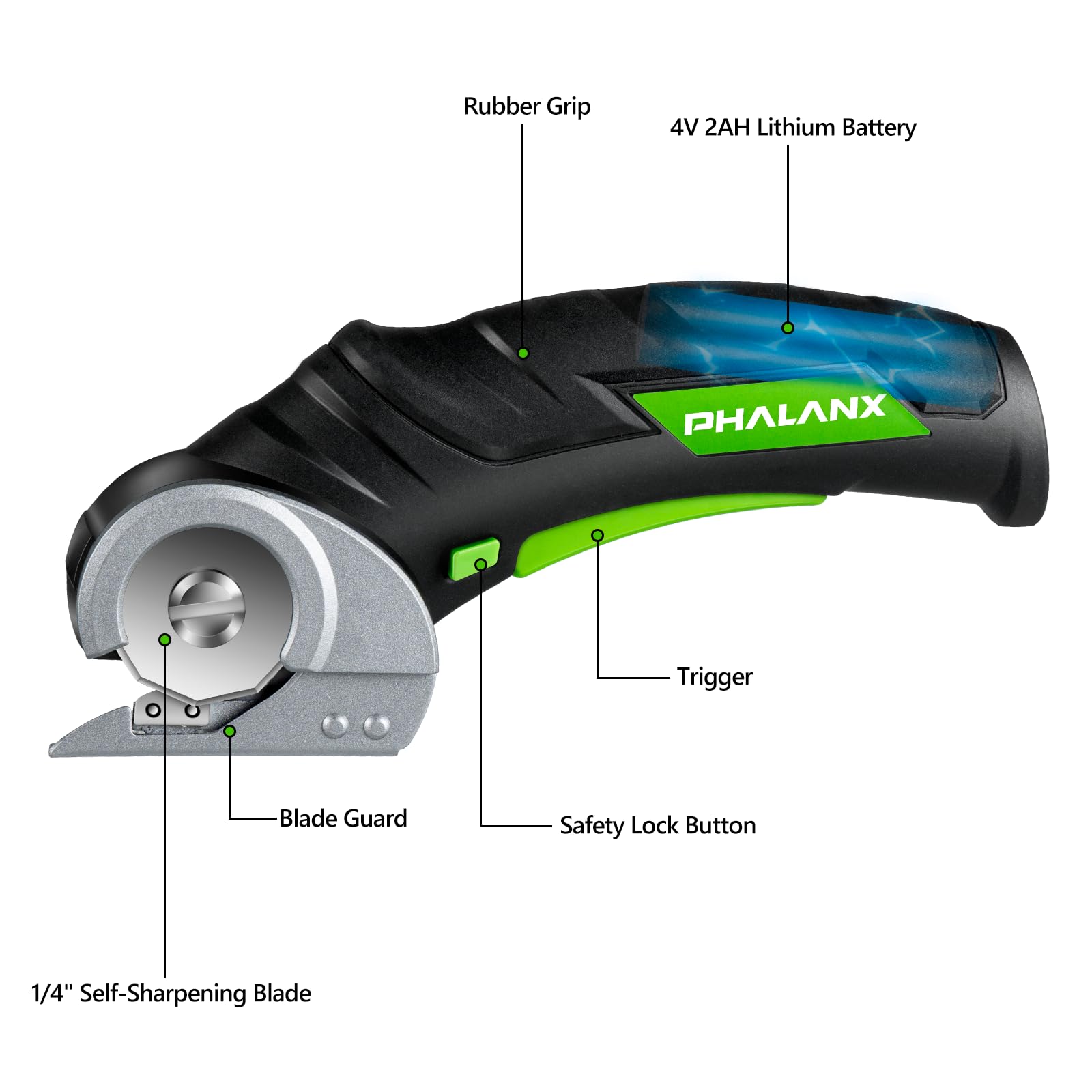 PHALANX Cordless Electric Scissors 4V Cardboard Cutter