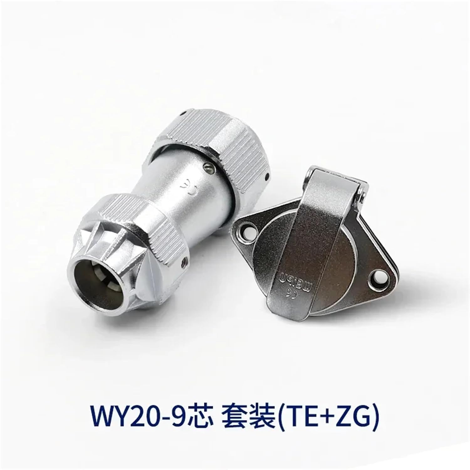 WY20 TE+ZG 2 3 4 5 7 8 9 12 15 Pin Metal Waterproof M20 Electrical Connectors E-Bike Signal LED CNC Industrial Equipment(WY20-9pin Set)