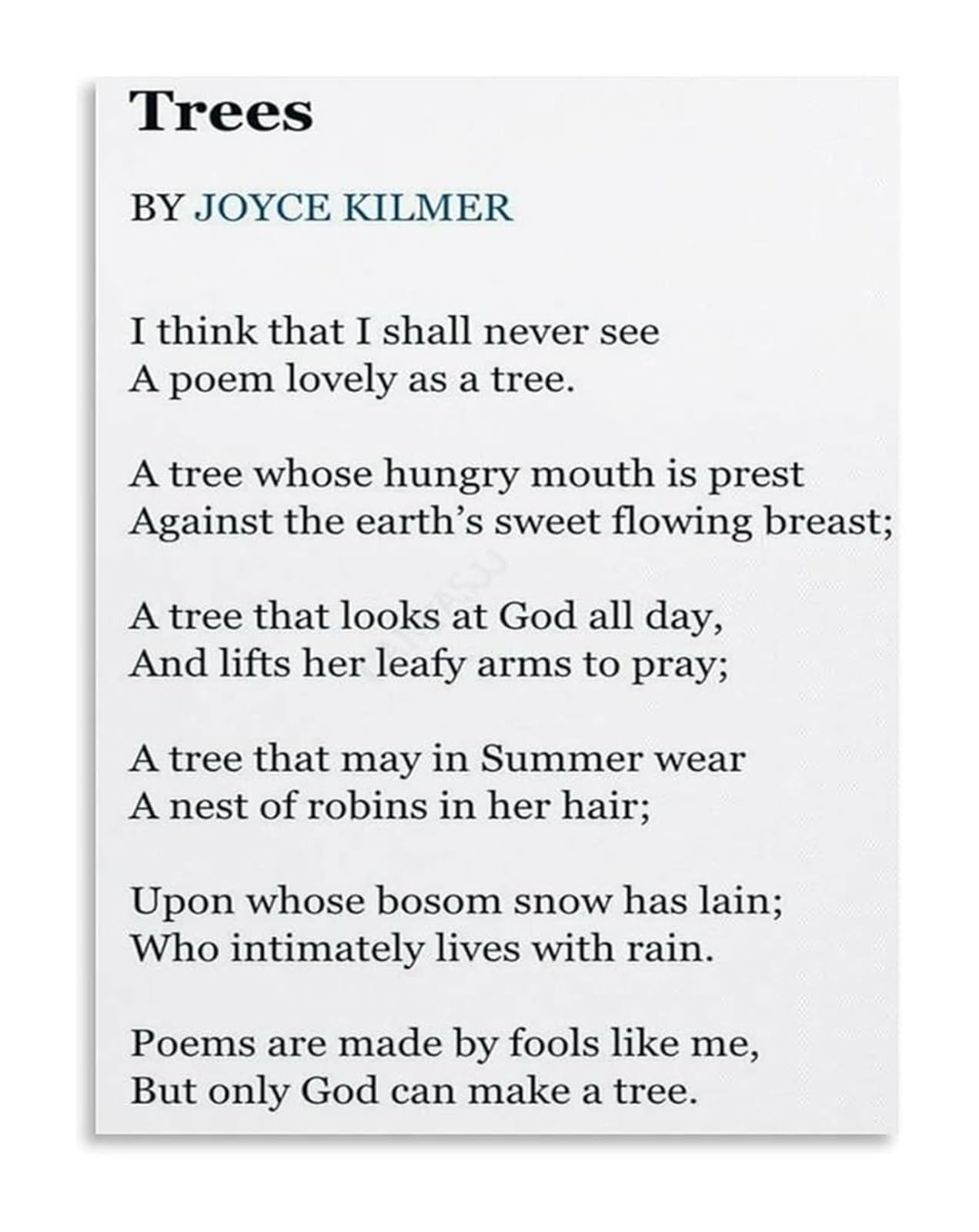 NWPNLXEA Form and Verse Abstract Trees Poetry Canvas Wall-Art Poster for Contemporary Bedroom Lounge and Reception Framed,12x18inch(30x45cm)