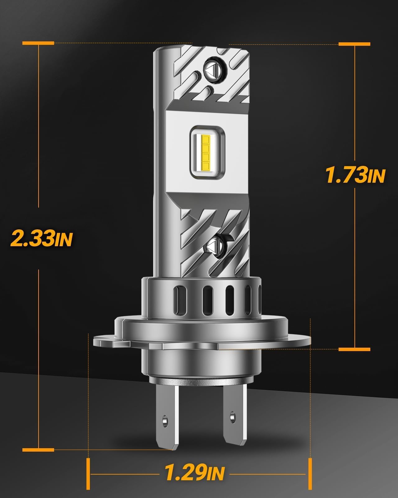 SEALIGHT H7 LED Ampoules améliorées, 1:1 Mini Design 6500K Cool White Light, 36000LM Ultra Bright, 60000+ heures de durée de vie, Pas d'adaptateur nécessaire, Lot de 2, no ventilateur