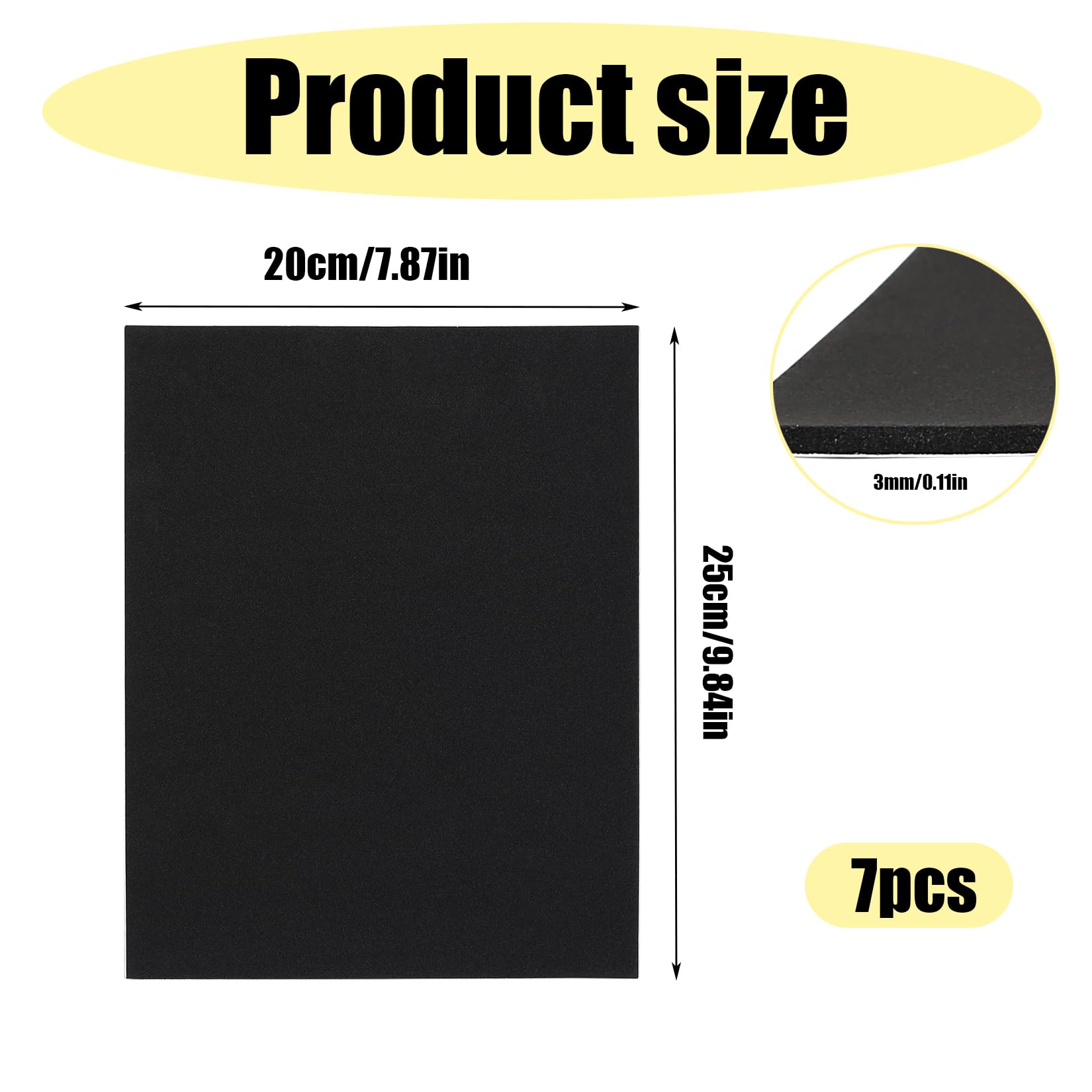 7 Fogli Di Schiuma Autoadesiva 250x200 Mm Spessore 3 Mm – Cuscinetti Antiscivolo E Antiurto Per Mobili, Elettrodomestici E Fai-da-te