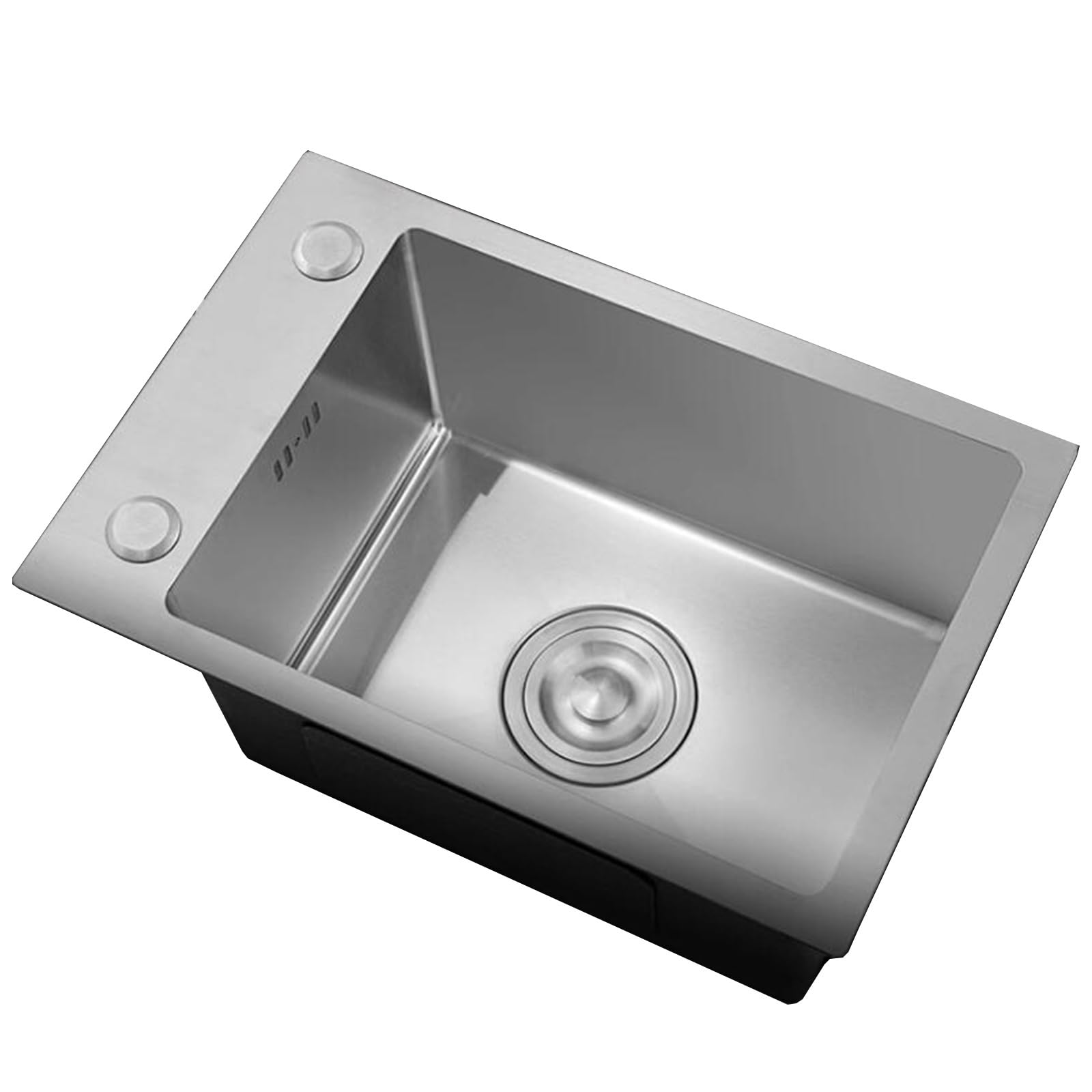 WIQUYBML Kitchen Bar Small Size Single Sink Silver 304 Stainless Steel Mini Dish Washing Space-saving For RV Countertop Basin Sinks (Color : Silver, 45 * 35 20cm)
