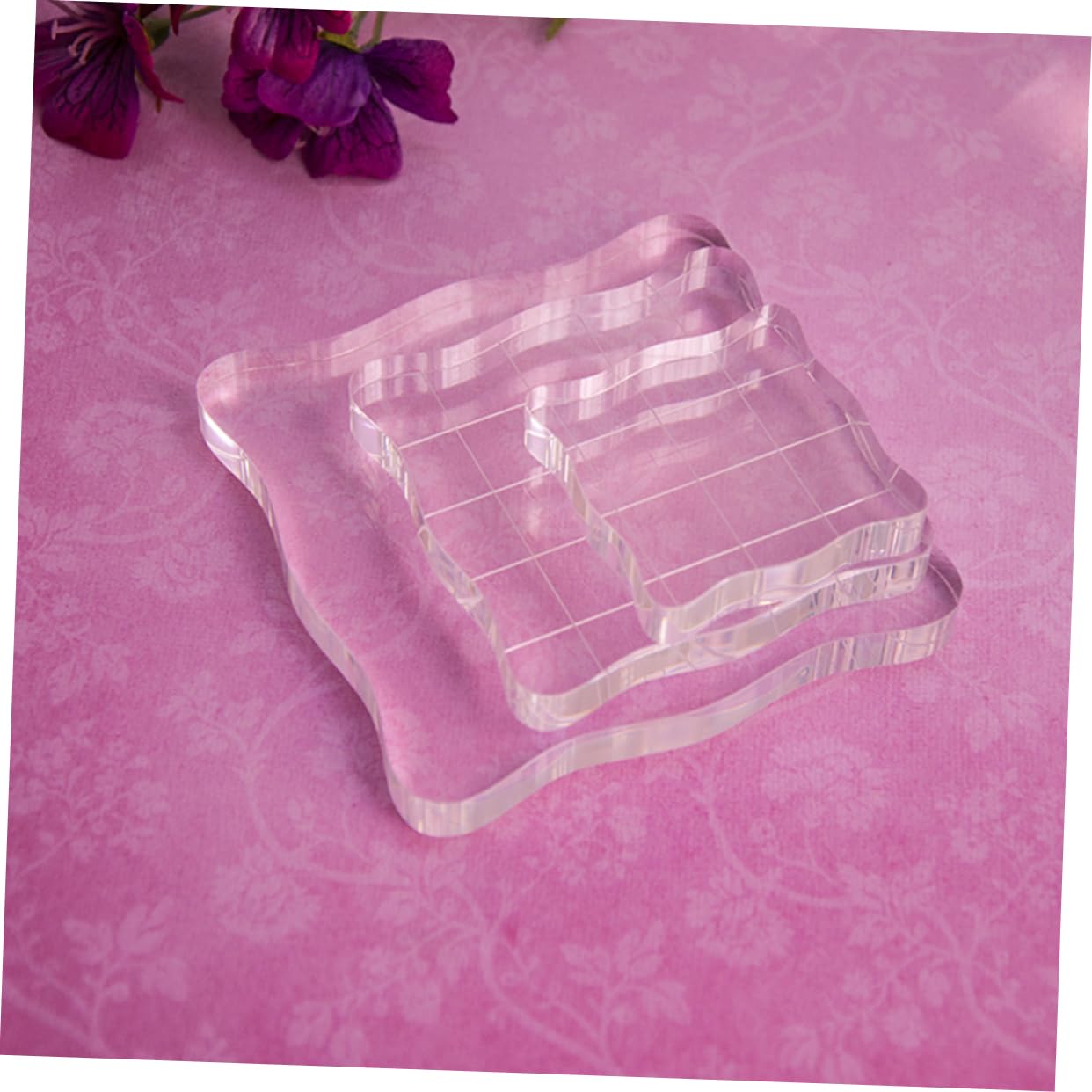 VILLCASE Eraser Seal Transparent Stamping Block Acrylic Stamp Handle Square Shape Pad for Scrapbook