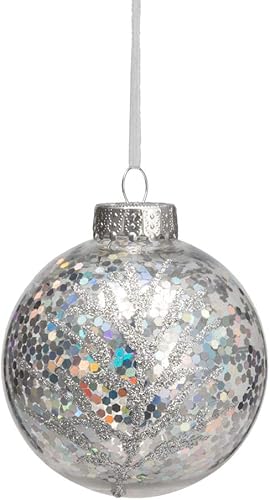 Miniatura 2 de AUXO-FUN Adornos de Navidad de plástico transparente de 3.15 pulgadas, paquete de 24 bolas rellenables de gran apertura para manualidades, adornos