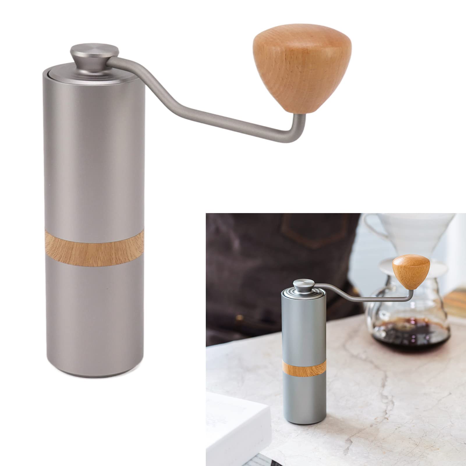 Molinillo De Café Manual, Molinillo De Café Con Rebabas De Acero Inoxidable Con Rebaba Cónica De Cerámica Ajustable, Molino De Manivela Para El Hogar, La Oficina O Los Viajes