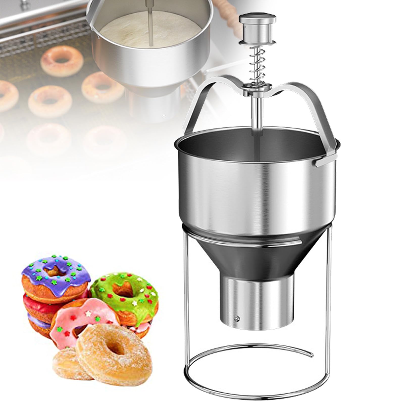Dispensador de Donuts de Acero Inoxidable con Soporte Manual