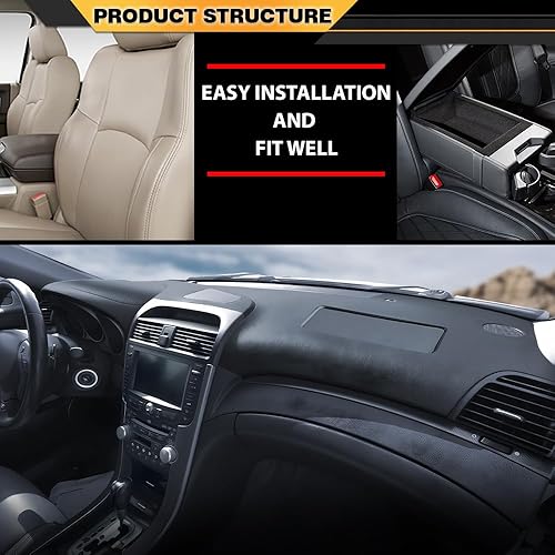 Miniatura 4 de Cubierta de tablero Compatible con Acura TL 2004 2005 2006 2007 2008 Cubierta de tablero Gris claro Material TPE