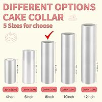 Vista 2 de BYKITCHEN Collares para tartas de 8 pulgadas, rollo de hoja de acetato transparente transparente para mousse de chocolate, decoración de bricolaje