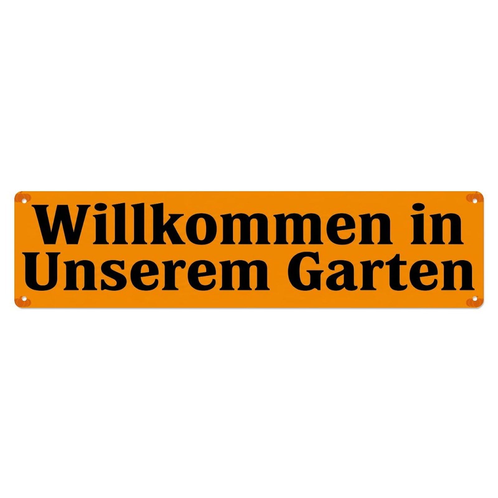 Vintage Welcome to Our Garden Pumpkin Orange Metal Tin Sign