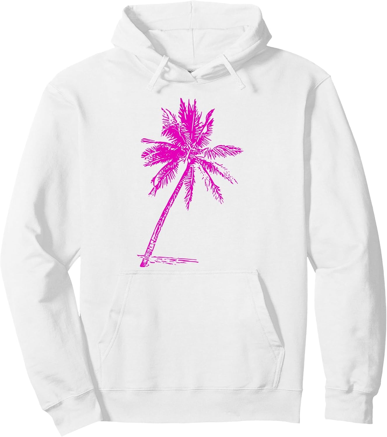 Pink Palm Beachwear Beach Outfit Surfing Retro Palm Tree Pullover Hoodie