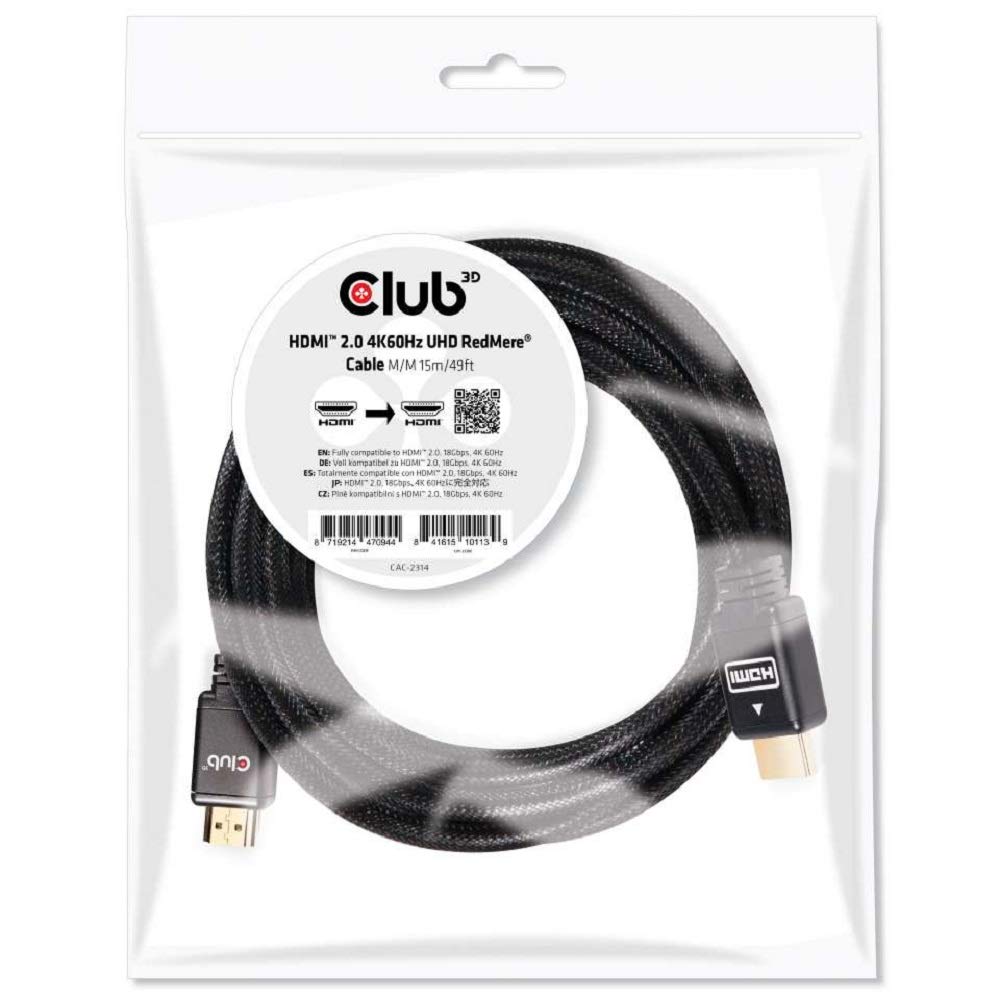 Club 3D Club3D HDMI-Kabel A -> A 2.0 RedMere 4K60Hz UHD 15 Meter bulk – Bild 2