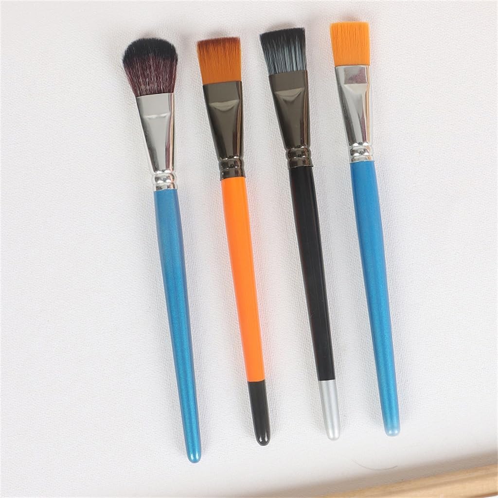 Nylon Hair Flat Tip Gouache Pen Watercolour Oil Paint Paint Student Art Drawing Brush (Multicolor 18.4Cm)