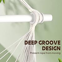 Vista 4 de Chihee Silla columpio tipo hamaca, metal fuerte, plegable, portátil, máximo 500 libras, asiento cómodo para patio y césped, interior/exterior Gris