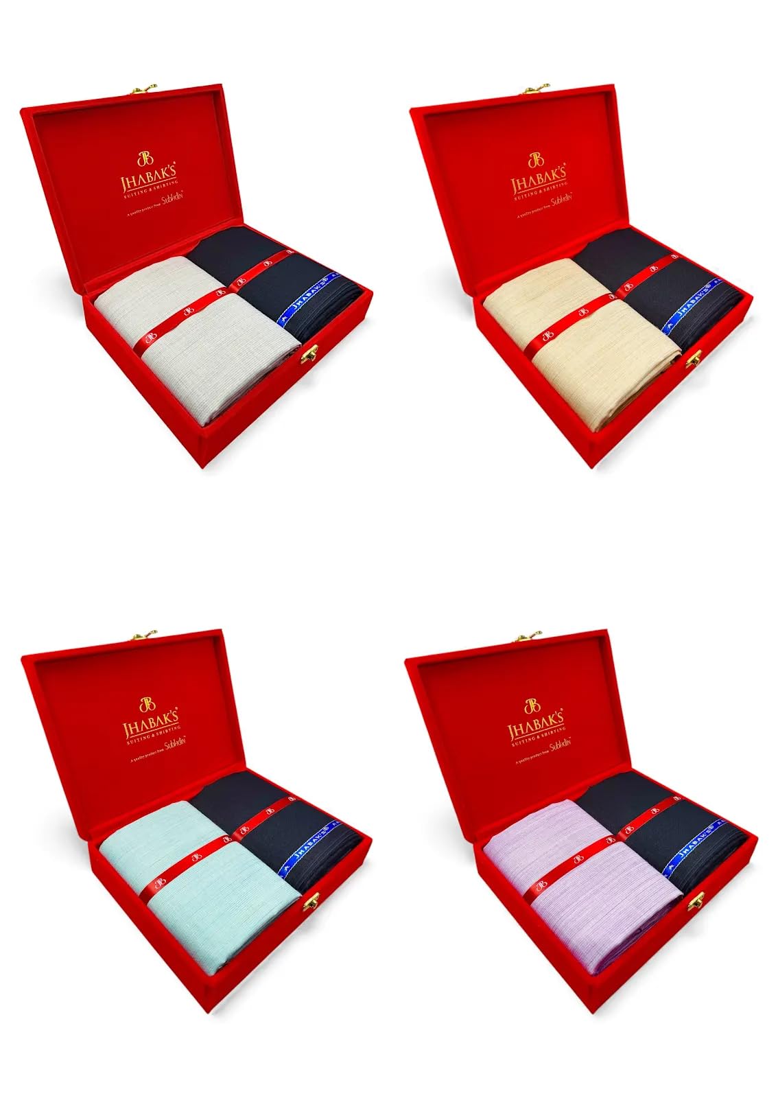 jhabak's Unstitched Cotton Blend Solid Shirt & Trouser Fabric - 2.25 m Shirt Cloth - 1.20 m Pant Piece (Pack of 4 Velvet)-picture-17