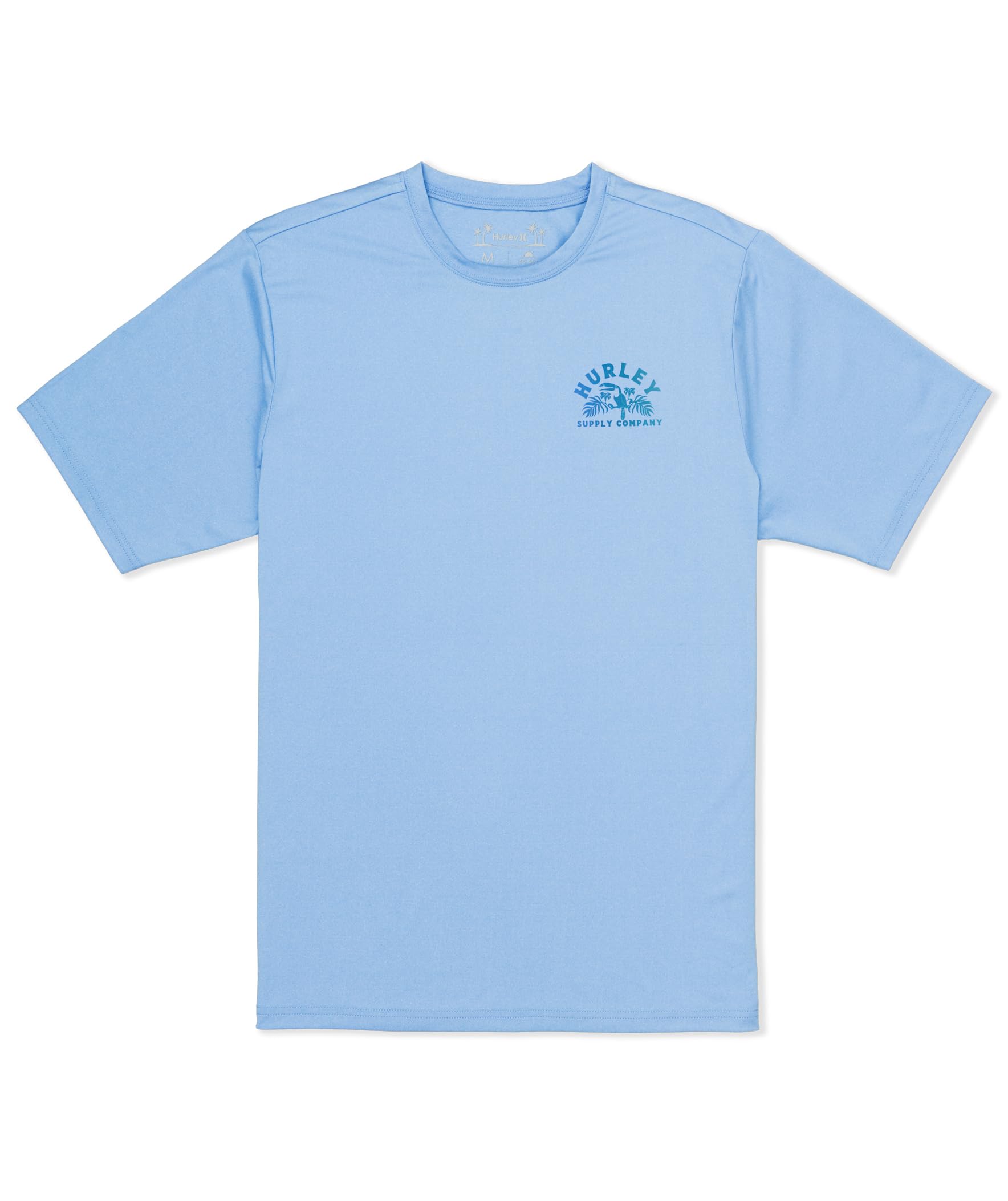 Hurley Men's Skyline Heather Short Sleeve Hybrid Upf 50+ Shirt, Quick Dry Rashguard Swim Top
