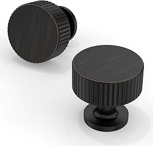 Oil Rubbed Bronze Kitchen Cabinet Knobs - 1 1/4 Inch Round Drawer Hand 10 Pack Of Kitchen Cabinet Hardware