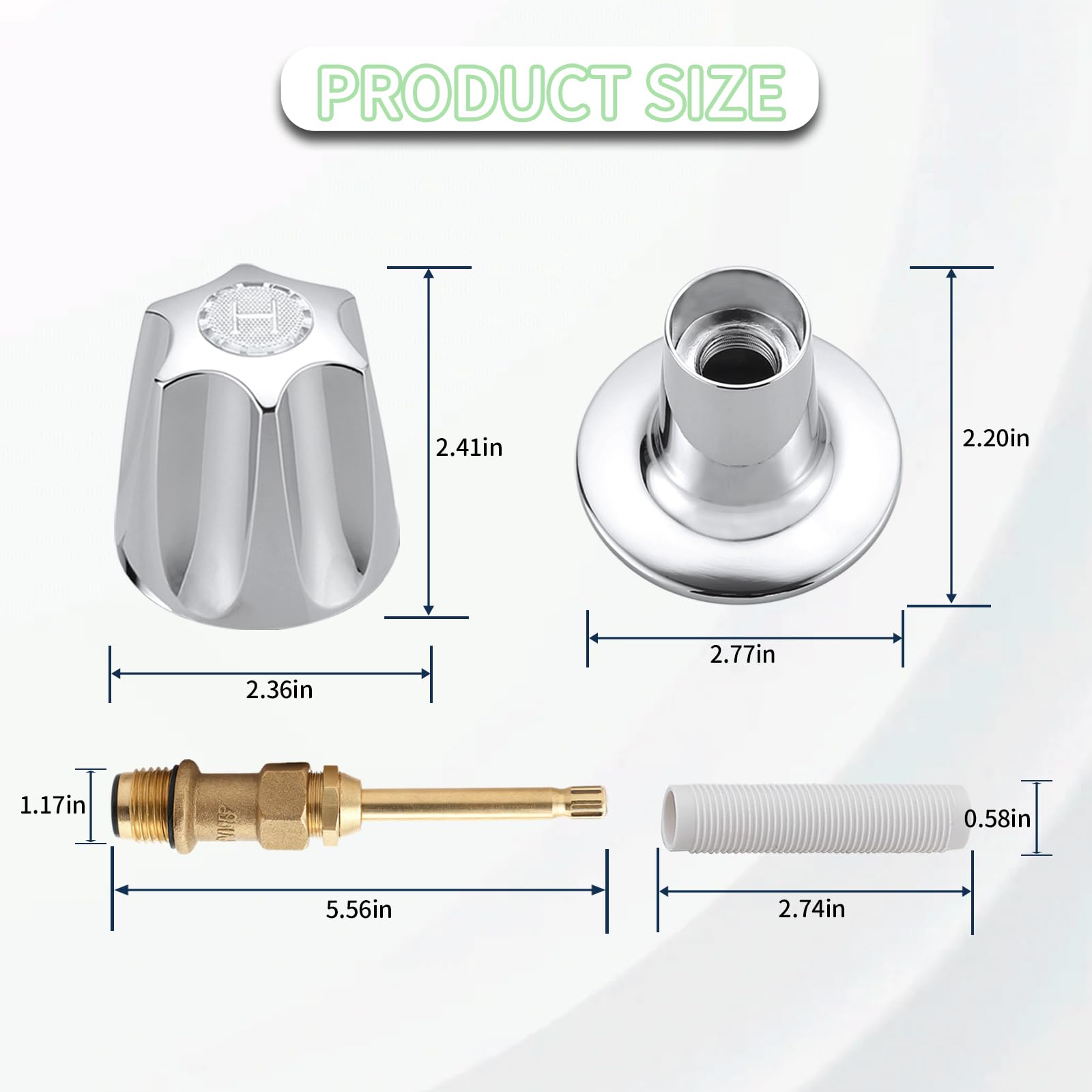 39619 Bathtub Shower Handle Trim Kit – 3-Piece For Price Pfister Verve, Includes 12H-2H/2C