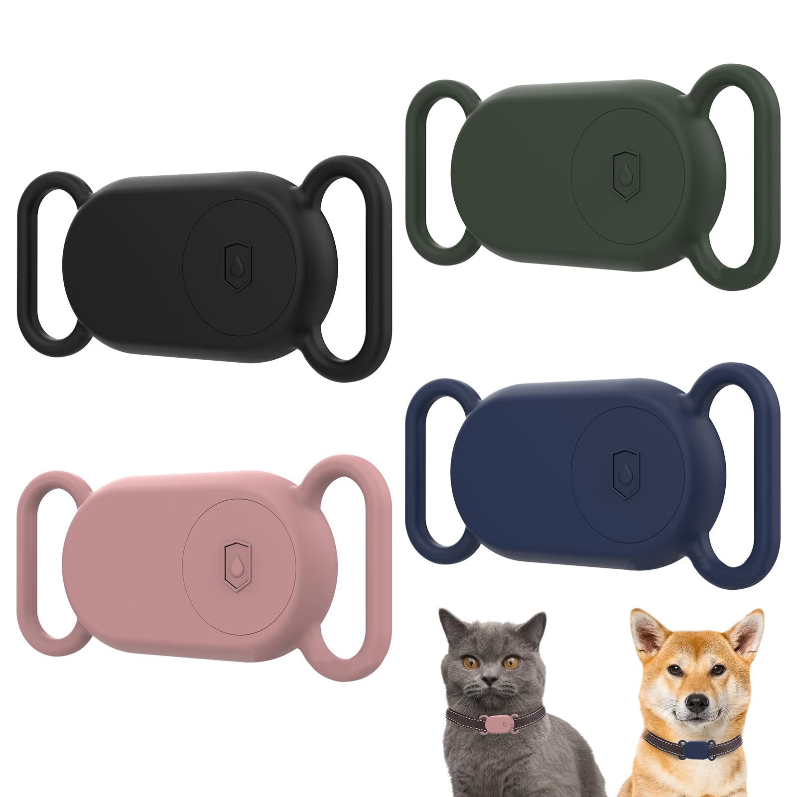 4 Piezas Localizador de Mascotas Funda Protectora Antipérdida,Collar para Perro Gatos Antipérdida para Samsung Galaxy SmartTag 2 Adecuado para Posicionamiento De Mascotas(Negro/Azul/Verde/Rosa)